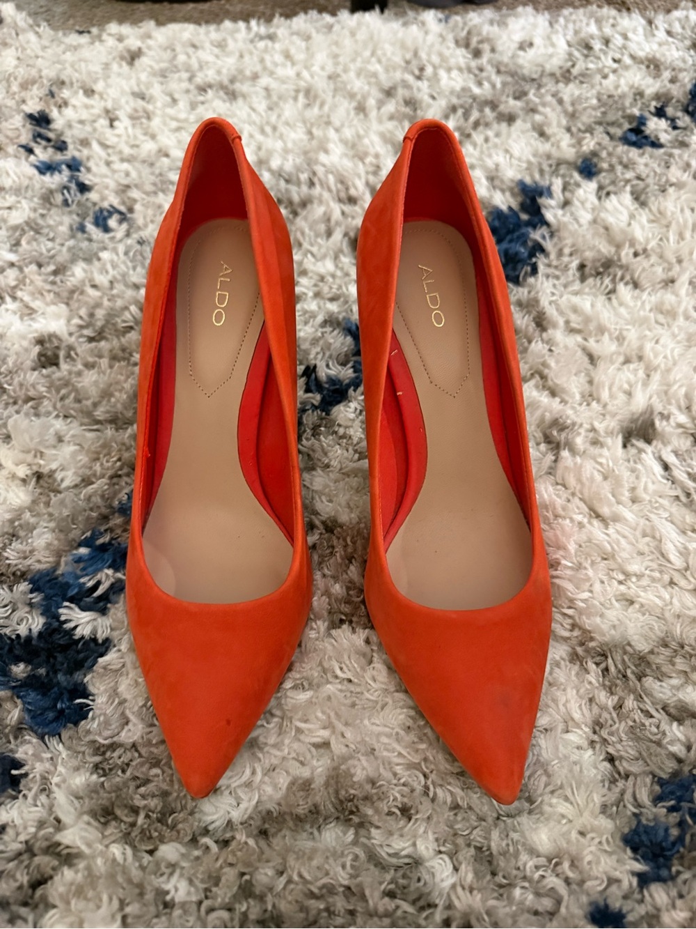 ALDO Orange Pointed-Toe Suede Pumps
